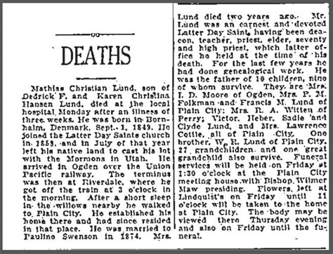 He Obituaries News, Sports, Jobs - Standard-Examiner. . Ogden standard examiner death notices
